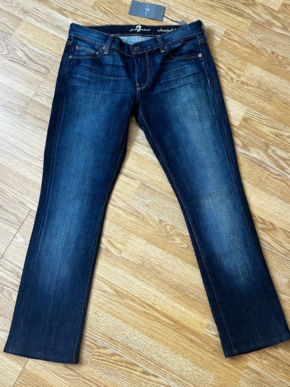 For All 7 Mankind women's low rise blue jeans (Petite)